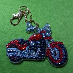 5 For $10 Double Sided Crystal Motorcycle Keychain